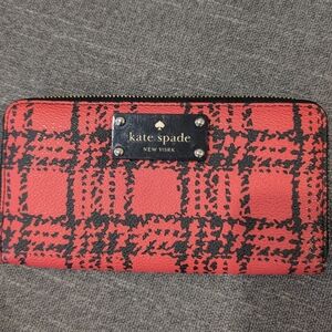Kate spade Long Wallet/wristlet/phone holder, Black&Red, 7.5x4x1", EUC